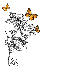 Image showing  hand drawn background with a fantasy flower