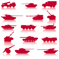 Image showing Collection set of tanks of guns 