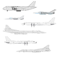 Image showing Combat aircraft. Team.  vector illustration for designers