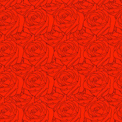 Image showing Seamless  background with flower roses. 