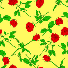 Image showing Seamless  background with roses