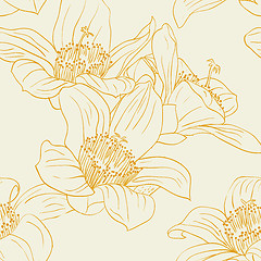 Image showing Seamless wallpaper with orchid flowers