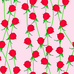 Image showing Seamless  background with flower roses. 