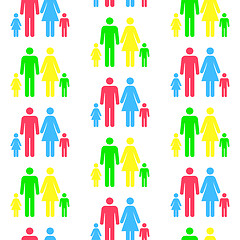 Image showing Seamless pattern with silhouettes of the person of different col