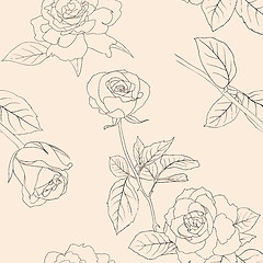 Image showing Seamless wallpaper with rose flowers