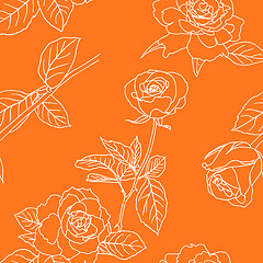 Image showing Seamless wallpaper with rose flowers