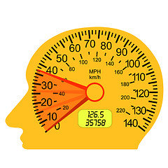 Image showing car speedometer in the human brain