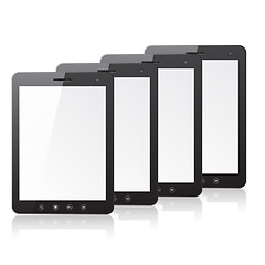 Image showing Four tablet PC computer with blank screen 