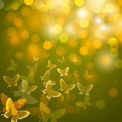Image showing Abstract colourful background with butterflies