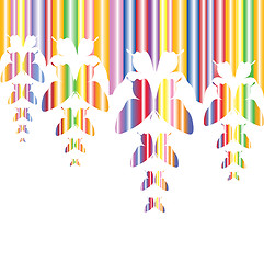 Image showing Abstract colourful background with butterflies