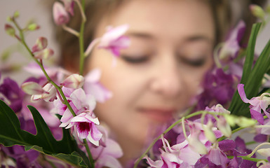 Image showing Woman with flowers