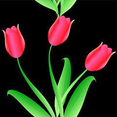 Image showing Elegance Seamless color tulips pattern 