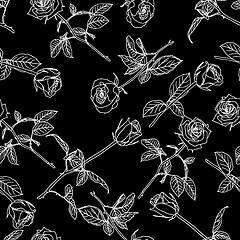 Image showing Seamless  background with roses