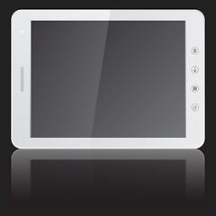 Image showing white tablet PC computer  isolated on black background. 