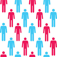 Image showing Seamless pattern with silhouettes of the person of red color