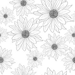 Image showing Seamless wallpaper with beautiful flowers