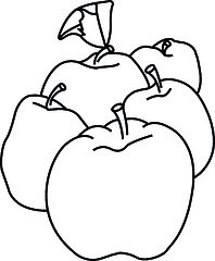 Image showing Vector plum, apple and pear