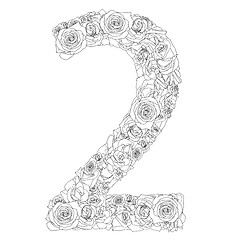 Image showing Flower alphabet of red roses, characters 2