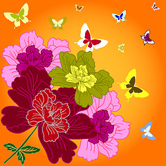 Image showing  fantasy hand drawn flowers