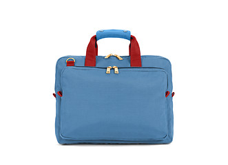 Image showing blue bag isolated with clipping path over white background