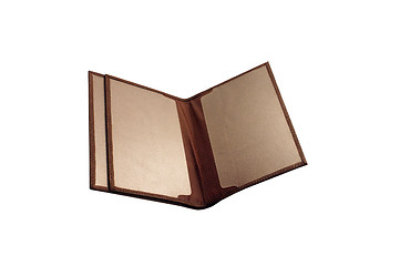 Image showing Isolated brown wallet on white background.