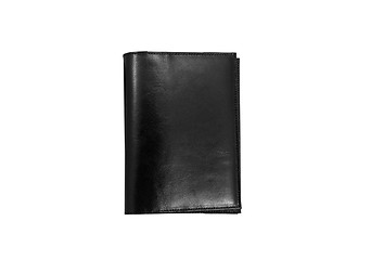 Image showing A black wallet isolated on a white backgruon