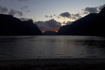 Image showing evening view over fjord in norway