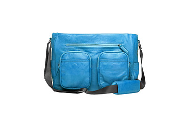 Image showing Sport blue bag. Isolated on white.