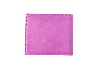 Image showing Pink leather wallet isolated on white background