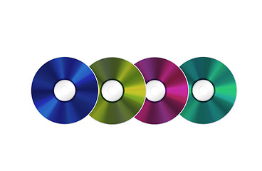Image showing An illustration of an isolated realistic compact discs