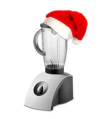 Image showing Food Blender with christmas hat