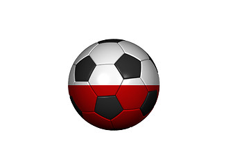 Image showing Football (soccer ball) covered with the Polish flag