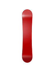 Image showing Red snowboard with