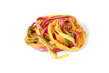 Image showing colorful spaghetti in close up