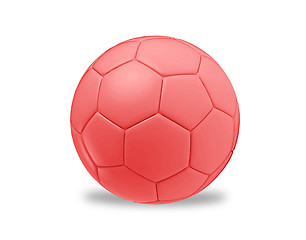 Image showing Isolated red and white football ball