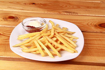 Image showing French fries with ketchup