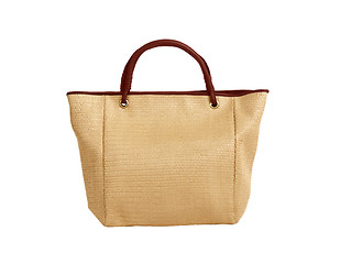 Image showing Eco friendly wicker shopping bag made of natural material