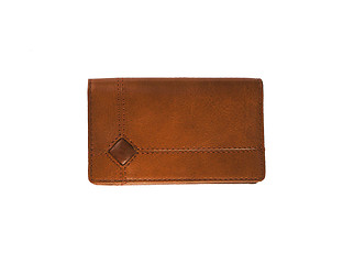 Image showing Brown shiny wallet isolated on white background