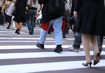 Image showing Crossing the street