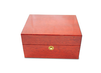 Image showing Wooden box on white background