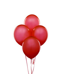 Image showing Red flying balloons on a white background