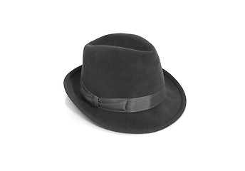 Image showing Black hat isolated on the white background