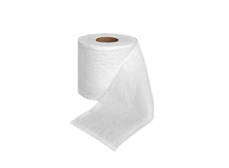 Image showing one roll of soft toilet paper isolated on white