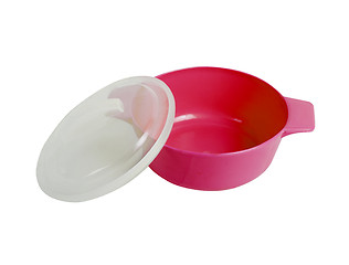 Image showing Red bowl on the white background