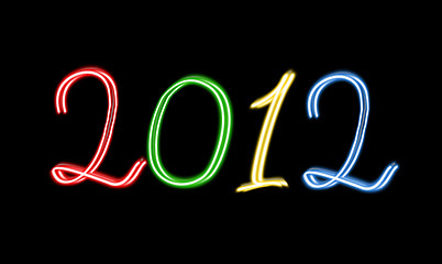 Image showing Happy new year 2012 message over black background