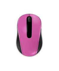 Image showing pink computer mouse isolated on white background