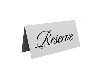 Image showing reserved sign isolated over white