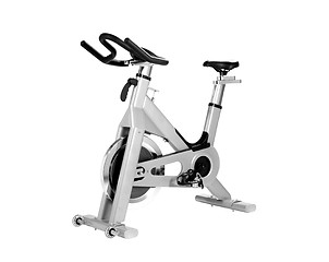 Image showing Stationary bike at the gym isolated on white