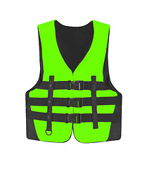 Image showing green vest isolated on the white background