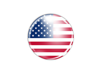 Image showing icon with flag of USA isolated on white background